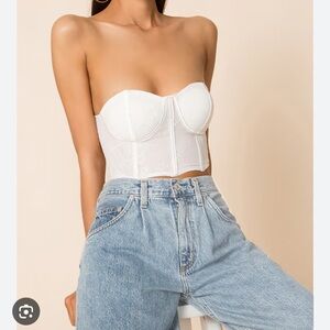 Superdown Lilly Lace Bustier Top